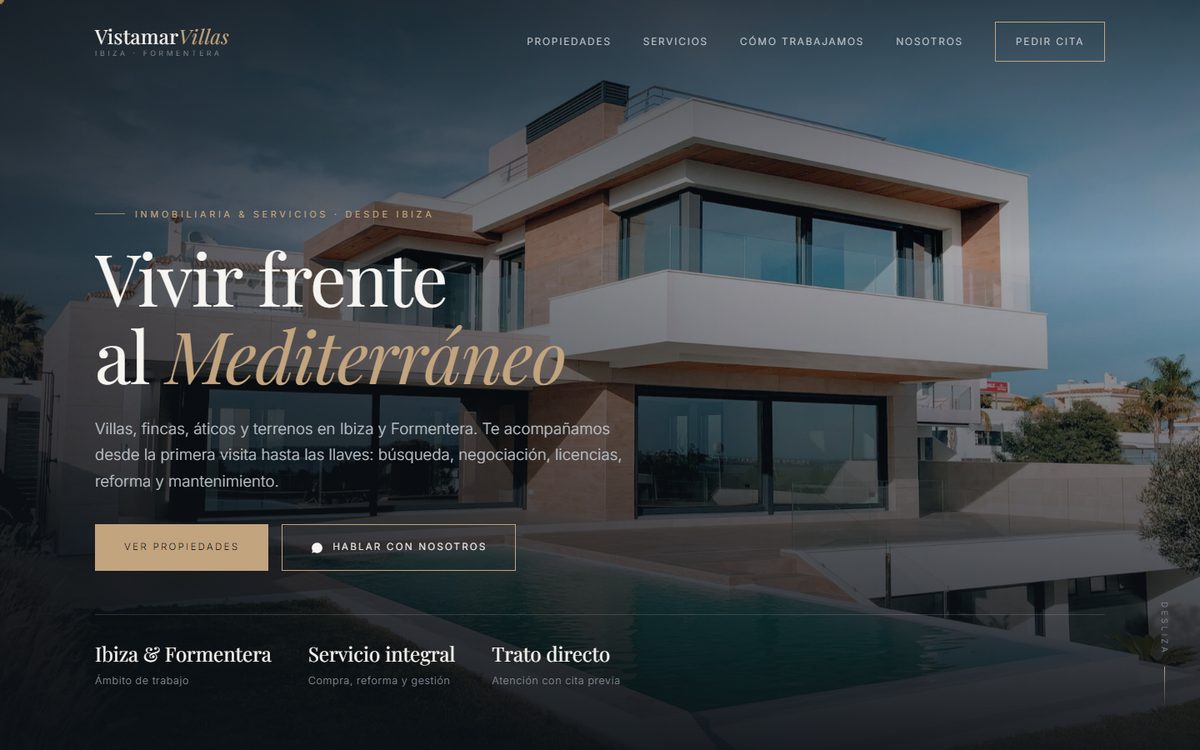 Web de VistamarVillas