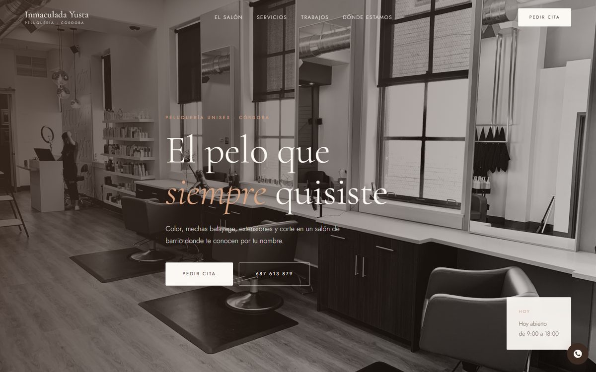 Web de Peluquería Inmaculada Yusta